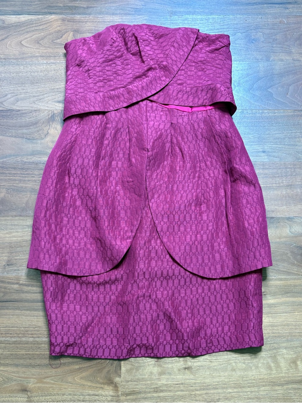 Tracy Reese Silk and Linen Magenta Mini Dress